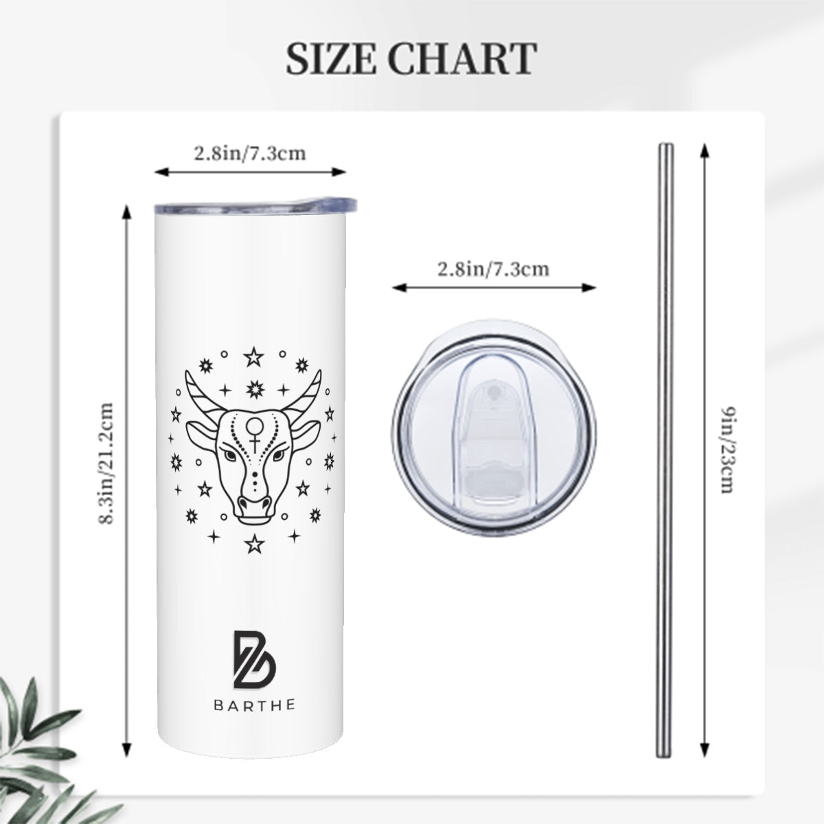 Taurus Zodiac Sign 20 OZ Straight Tumbler Stainless Steel
