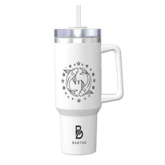 Pisces Zodiac Sign 40oz Stainless Steel Tumbler With Handle