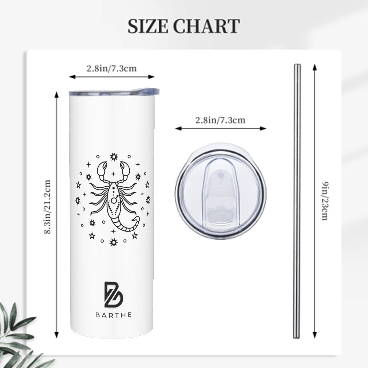 Scorpio Zodiac Sign 20 OZ Straight Tumbler Stainless Steel